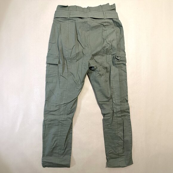 NWOT Showpo Kaori Belted Paper Bag Waist Utility Pants in Khaki Green - Size 8 - Picture 3 of 8
